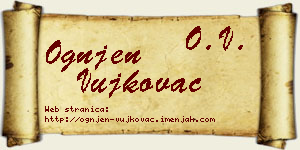 Ognjen Vujkovac vizit kartica
